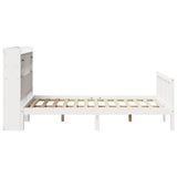 Lit bibliothèque sans matelas blanc 120x190 cm bois pin massif