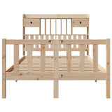 Lit bibliothèque sans matelas 135x190 cm bois de pin massif