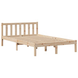 Lit bibliothèque sans matelas 135x190 cm bois de pin massif