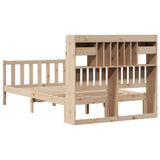 Lit bibliothèque sans matelas 135x190 cm bois de pin massif