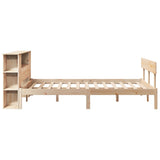 Lit bibliothèque sans matelas 140x190 cm bois de pin massif