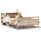 Lit bibliothèque sans matelas 140x190 cm bois de pin massif