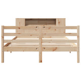 Lit bibliothèque sans matelas 140x190 cm bois de pin massif