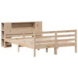 Lit bibliothèque sans matelas 140x190 cm bois de pin massif