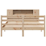 Lit bibliothèque sans matelas 140x190 cm bois de pin massif