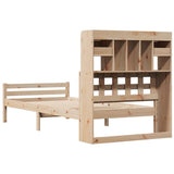 Lit bibliothèque sans matelas 90x190 cm bois de pin massif