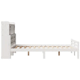 Lit bibliothèque sans matelas blanc 120x200 cm bois pin massif