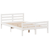 Lit bibliothèque sans matelas blanc 120x200 cm bois pin massif