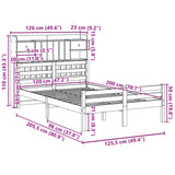 Lit bibliothèque sans matelas blanc 120x200 cm bois pin massif