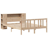 Lit bibliothèque sans matelas 140x190 cm bois de pin massif