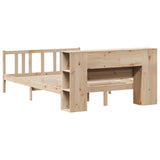 Lit bibliothèque sans matelas 140x190 cm bois de pin massif