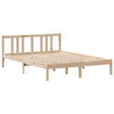 Lit bibliothèque sans matelas 140x190 cm bois de pin massif