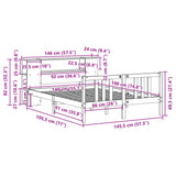 Lit bibliothèque sans matelas 140x190 cm bois de pin massif