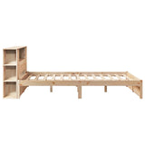 Lit bibliothèque sans matelas 140x190 cm bois de pin massif