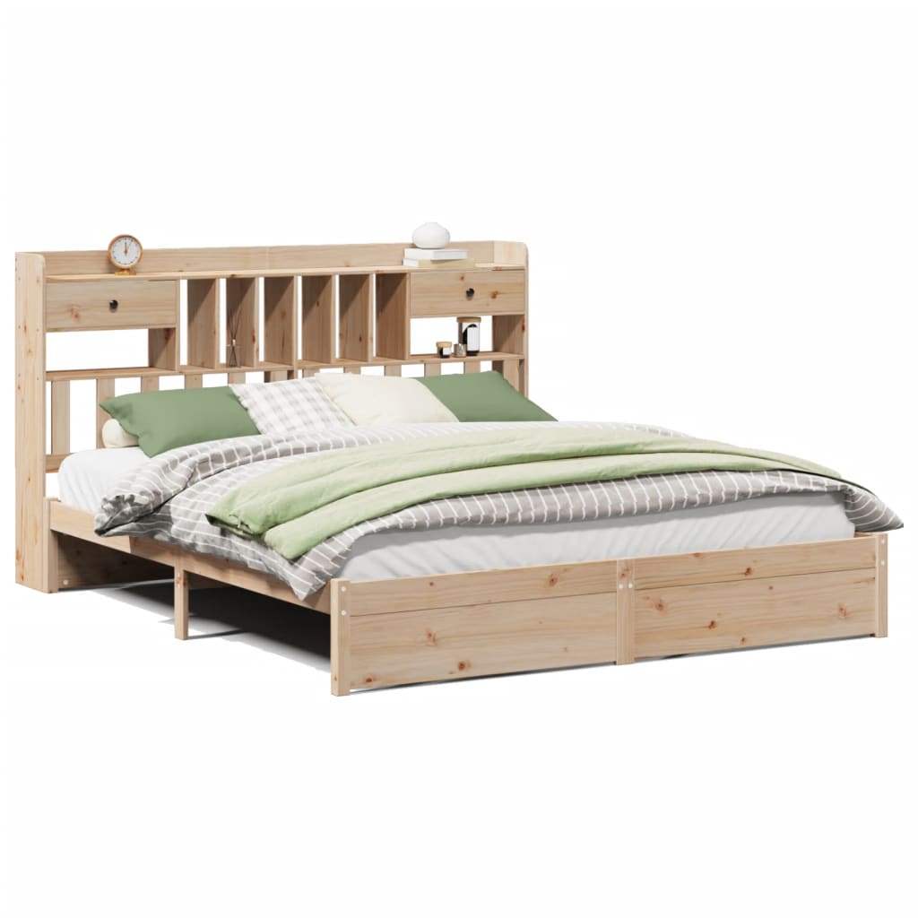 Library bed without mattress 180x200 cm solid pine wood