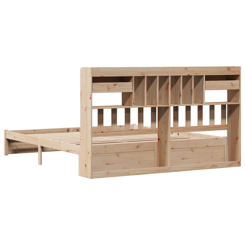 Library bed without mattress 180x200 cm solid pine wood