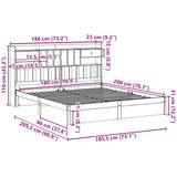 Library bed without mattress 180x200 cm solid pine wood