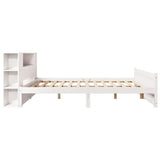 Lit bibliothèque sans matelas blanc 140x190 cm bois pin massif