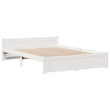 Lit bibliothèque sans matelas blanc 140x190 cm bois pin massif