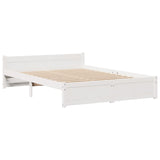 Lit bibliothèque sans matelas blanc 160x200 cm bois pin massif