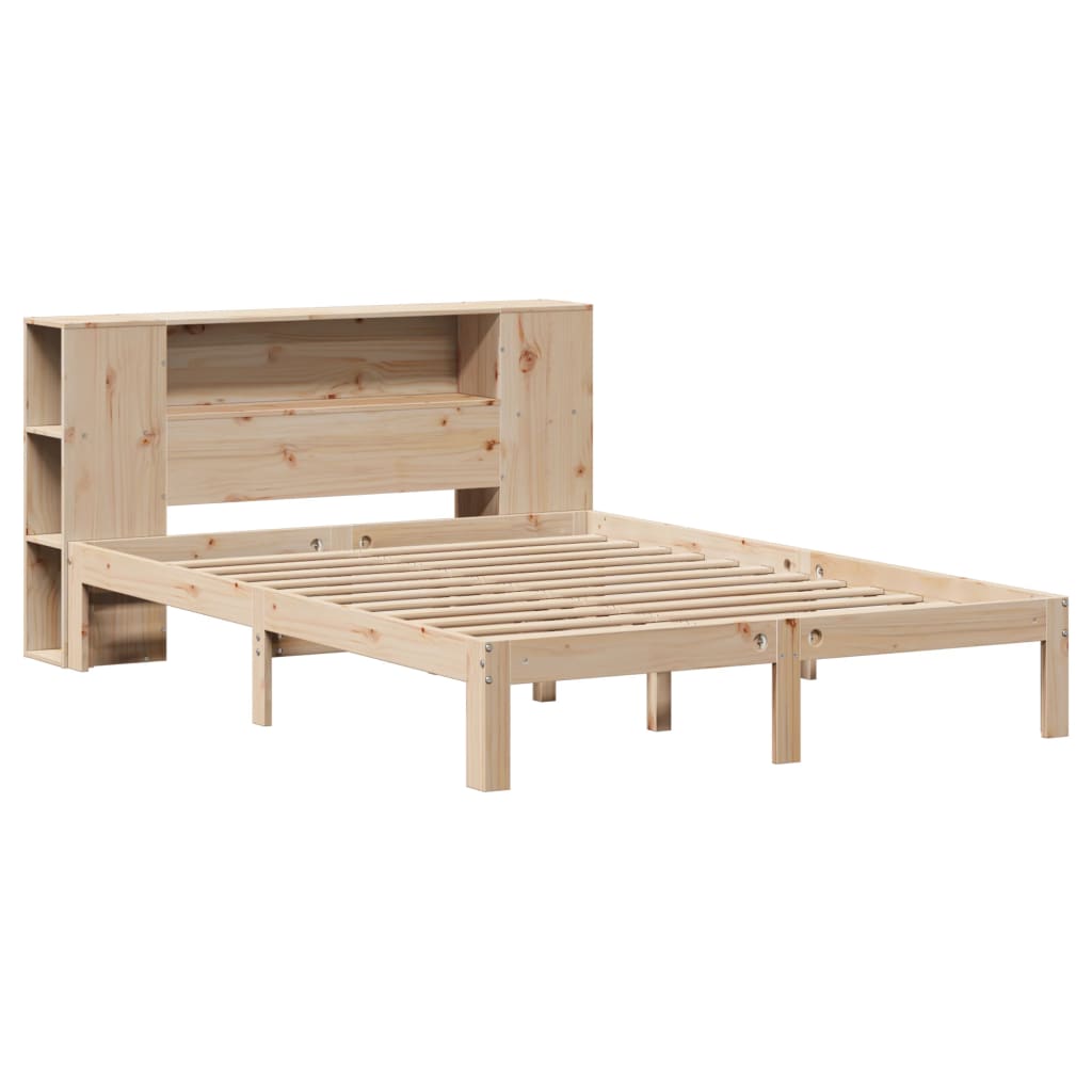 Lit bibliothèque sans matelas 120x190 cm bois de pin massif