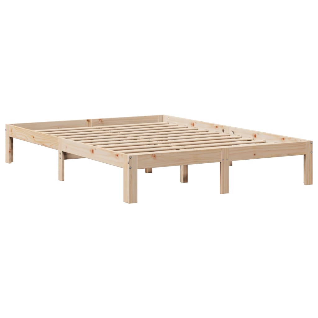 Lit bibliothèque sans matelas 120x190 cm bois de pin massif