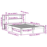 Lit bibliothèque sans matelas 120x200 cm bois de pin massif