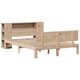 Lit bibliothèque sans matelas 140x190 cm bois de pin massif