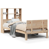 Lit bibliothèque sans matelas 75x190 cm bois de pin massif