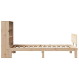 Lit bibliothèque sans matelas 75x190 cm bois de pin massif