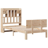 Lit bibliothèque sans matelas 75x190 cm bois de pin massif