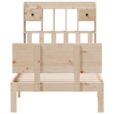 Lit bibliothèque sans matelas 75x190 cm bois de pin massif