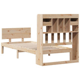 Lit bibliothèque sans matelas 75x190 cm bois de pin massif