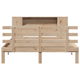 Lit bibliothèque sans matelas 140x190 cm bois de pin massif