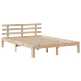 Lit bibliothèque sans matelas 140x190 cm bois de pin massif