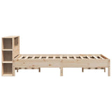 Lit bibliothèque sans matelas 140x190 cm bois de pin massif