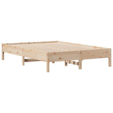 Lit bibliothèque sans matelas 140x190 cm bois de pin massif