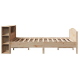 Lit bibliothèque sans matelas 140x200 cm bois massif de pin