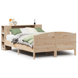 Lit bibliothèque sans matelas 140x190 cm bois de pin massif