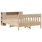 Lit bibliothèque sans matelas 140x190 cm bois de pin massif