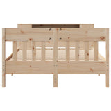 Lit bibliothèque sans matelas 140x190 cm bois de pin massif