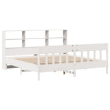 Cadre de lit sans matelas blanc 200x200 cm bois massif de pin