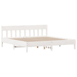 Cadre de lit sans matelas blanc 200x200 cm bois massif de pin