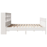 Cadre de lit sans matelas blanc 200x200 cm bois massif de pin