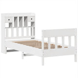 Cadre de lit sans matelas blanc 90x190 cm bois de pin massif