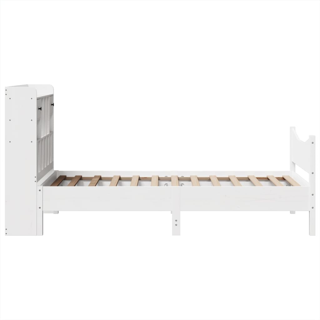 Cadre de lit sans matelas blanc 90x200 cm bois de pin massif