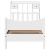 Cadre de lit sans matelas blanc 90x190 cm bois de pin massif