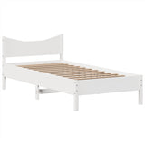 Cadre de lit sans matelas blanc 90x190 cm bois de pin massif