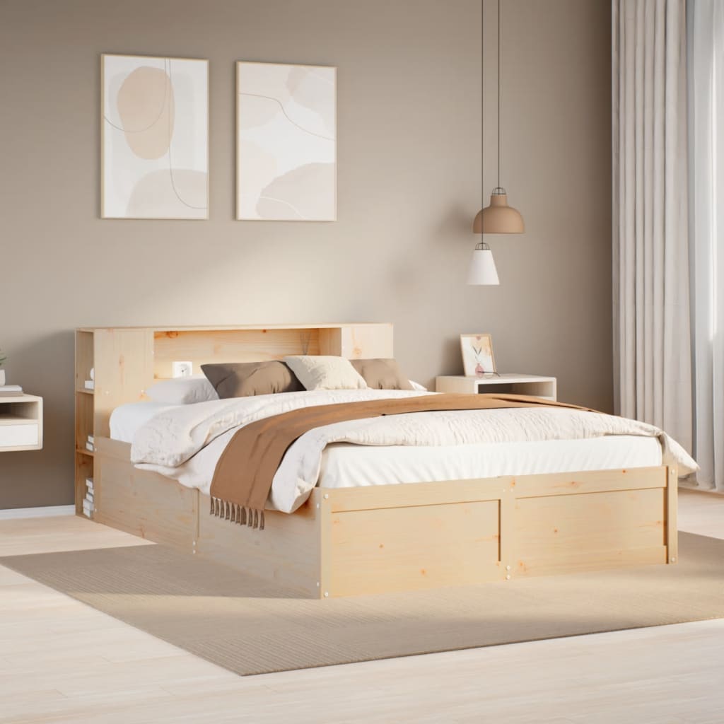 Cadre de lit sans matelas 140x190 cm bois de pin massif