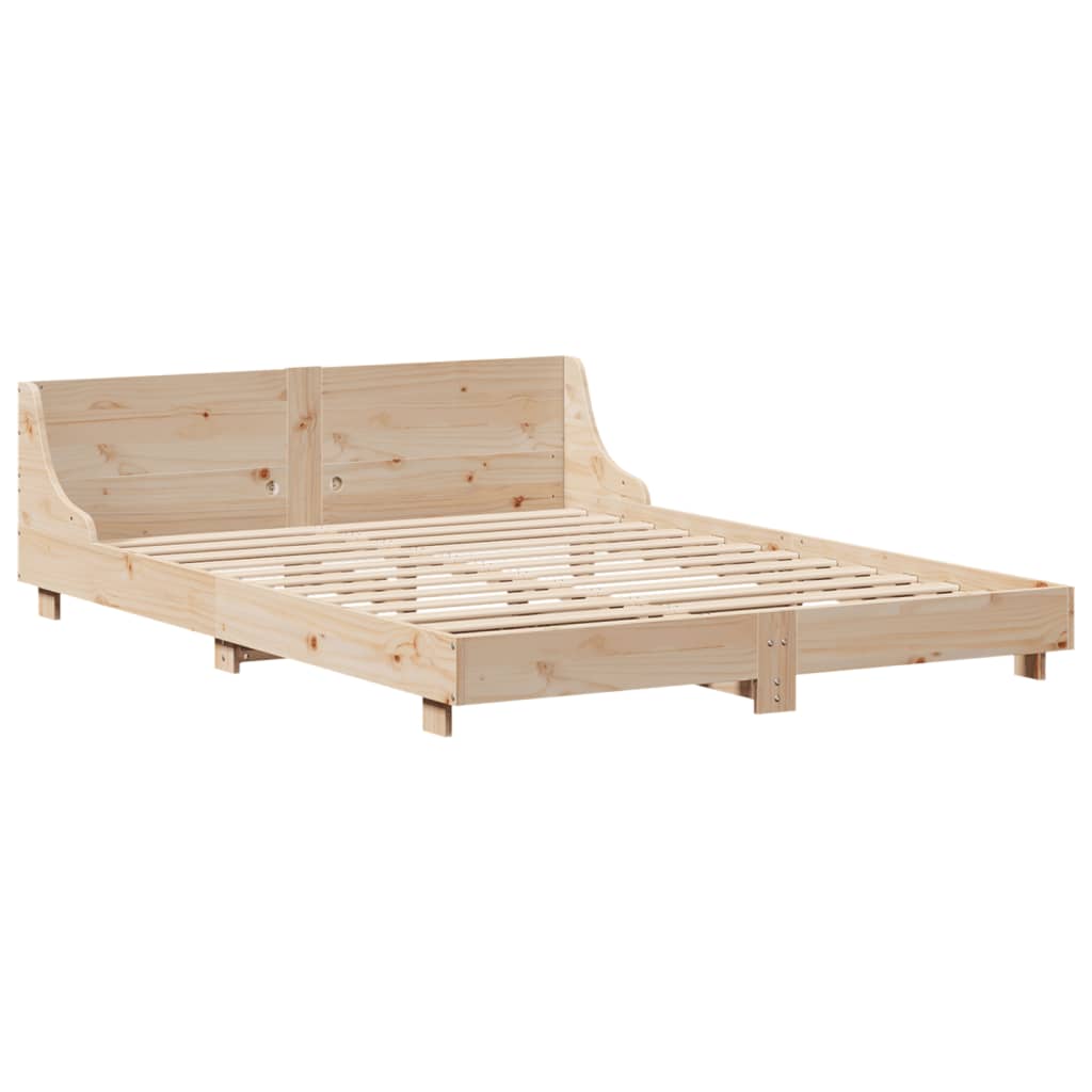 Cadre de lit sans matelas 140x200 cm bois massif de pin